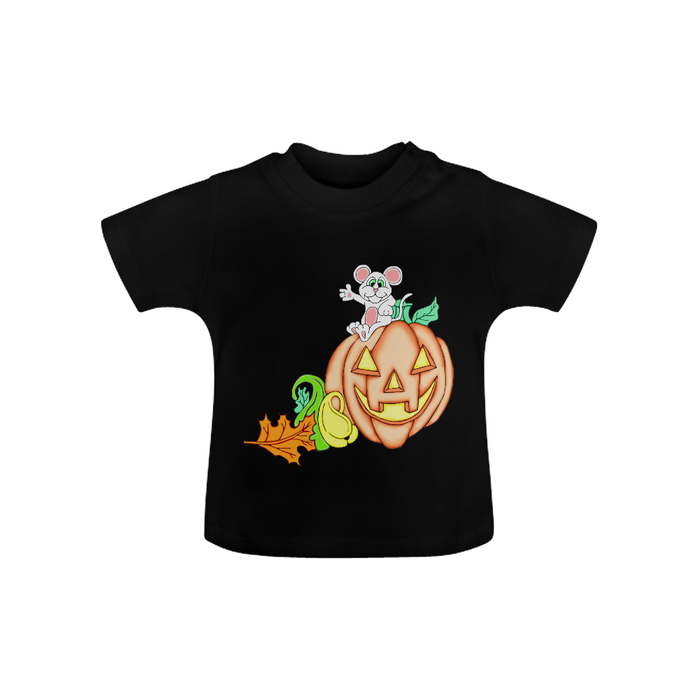 Cute Mouse Halloween Punpkin Baby Classic T-Shirt (Model T30)