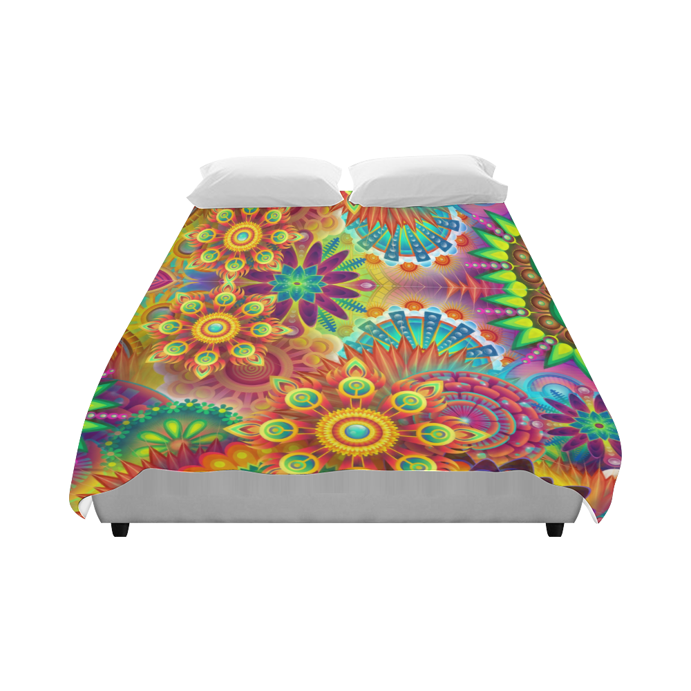 Psychedelic Mandalas Duvet Cover 86"x70" ( All-over-print)