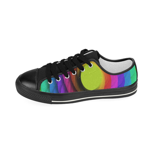 Psychodelic Spirale In Rainbow Colors Women's Classic Canvas Shoes (Model 018)