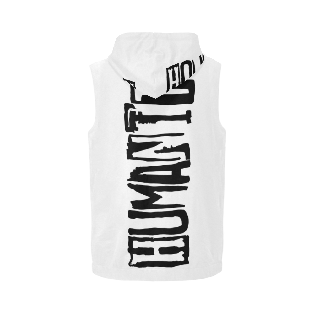 Humanity All Over Print Sleeveless Zip Up Hoodie for Men (Model H16)