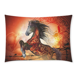 Awesome creepy horse with skulls Custom Rectangle Pillow Case 20x30 (One Side)