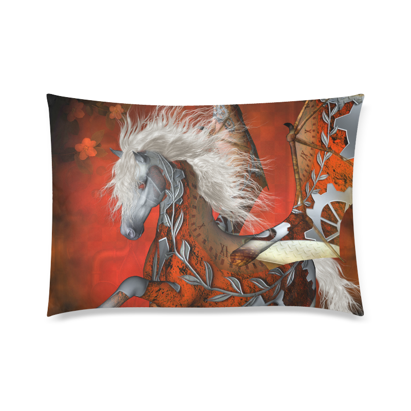 Awesome steampunk horse with wings Custom Zippered Pillow Case 20"x30" (one side)
