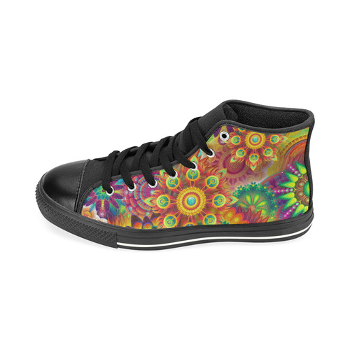 Psychedelic Mandalas High Top Canvas Women's Shoes/Large Size (Model 017)
