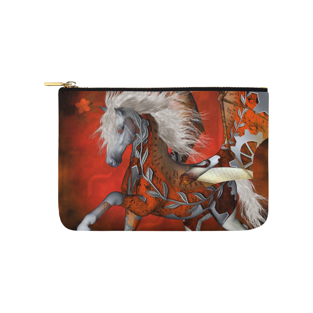 Awesome steampunk horse with wings Carry-All Pouch 9.5''x6''
