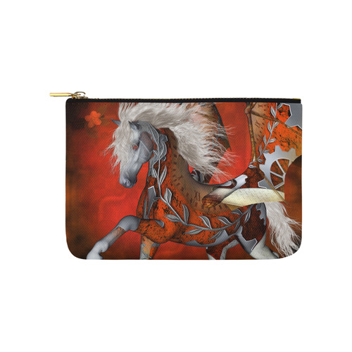 Awesome steampunk horse with wings Carry-All Pouch 9.5''x6''