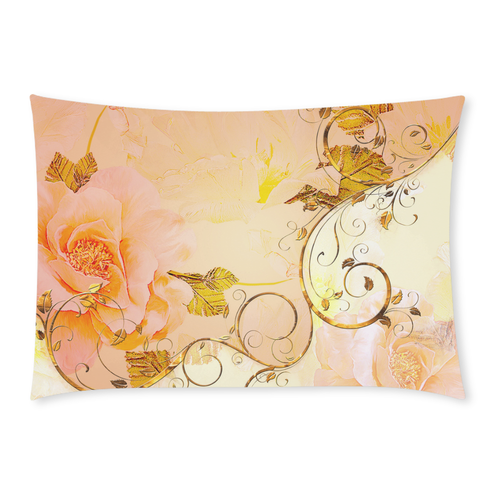 Beautiful flowers in soft colors Custom Rectangle Pillow Case 20x30 (One Side)