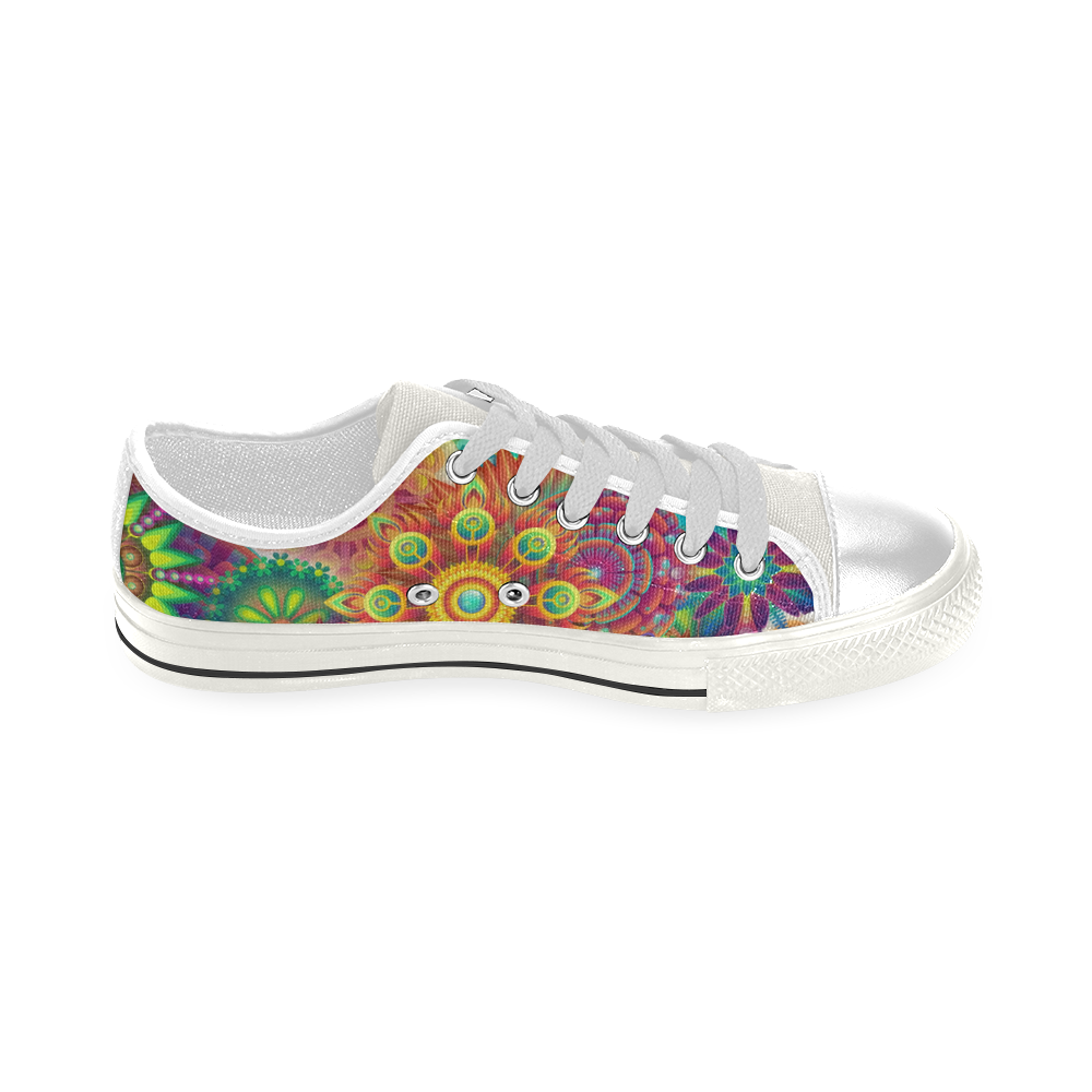 Psychedelic Mandalas Low Top Canvas Shoes for Kid (Model 018)