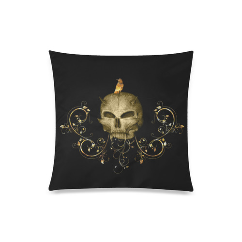 The golden skull Custom Zippered Pillow Case 20"x20"(Twin Sides)