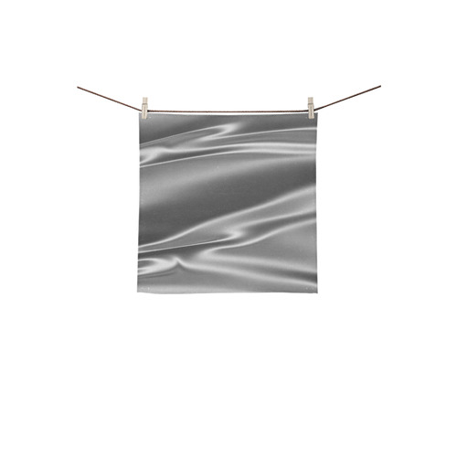 Metallic grey satin 3D texture Square Towel 13“x13”