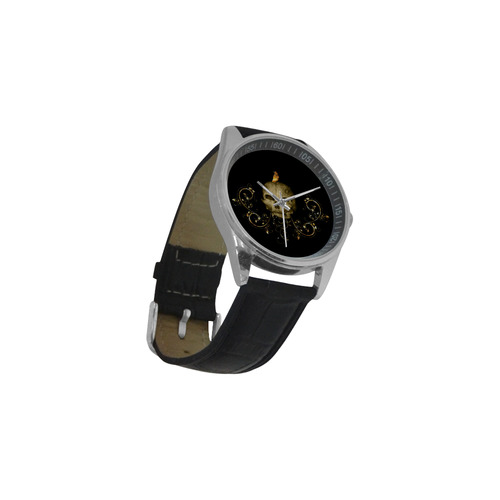 The golden skull Men's Casual Leather Strap Watch(Model 211)