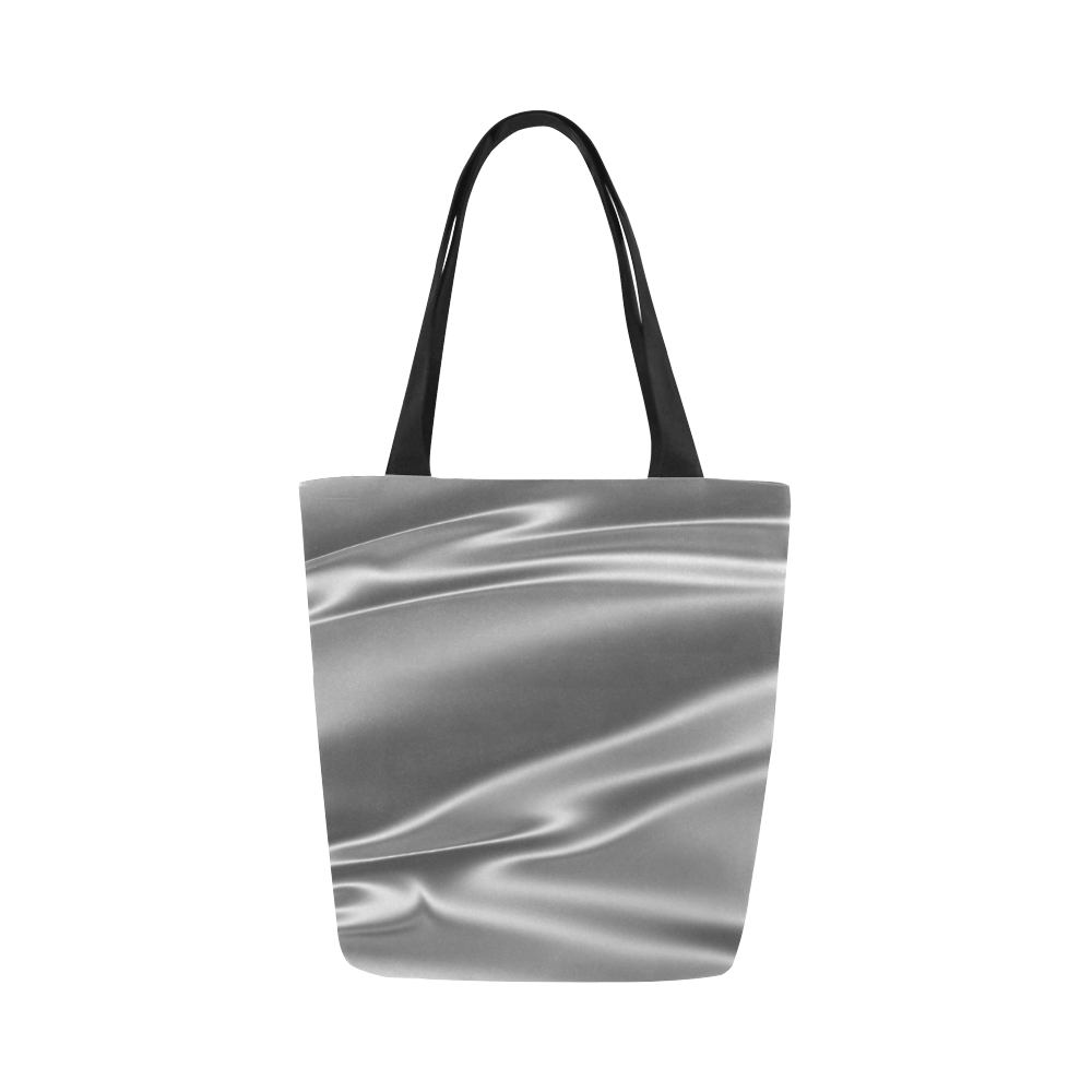Metallic grey satin 3D texture Canvas Tote Bag (Model 1657)