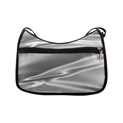 Metallic grey satin 3D texture Crossbody Bags (Model 1616)