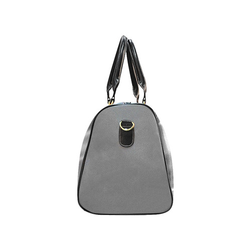 Metallic grey satin 3D texture Grey Sides Version New Waterproof Travel Bag/Small (Model 1639)