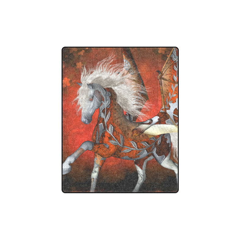 Awesome steampunk horse with wings Blanket 40"x50"