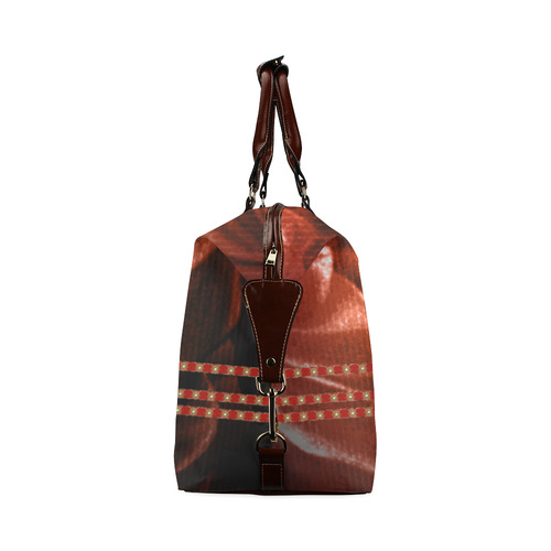 Red floral design Classic Travel Bag (Model 1643) Remake