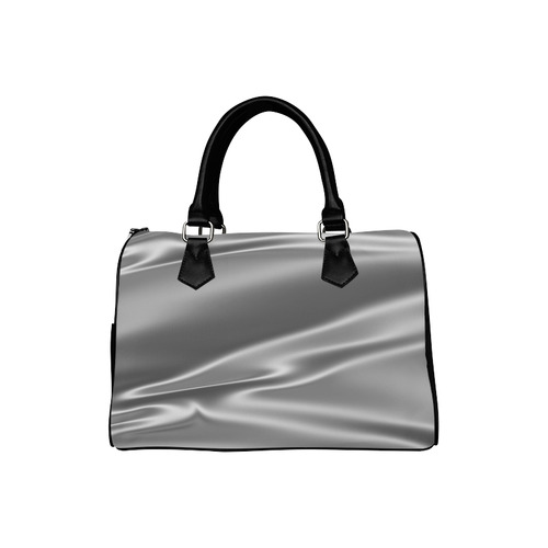 Metallic grey satin 3D texture Boston Handbag (Model 1621)
