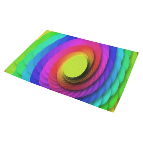 Psychodelic Spirale In Rainbow Colors Azalea Doormat 30" x 18" (Sponge Material)