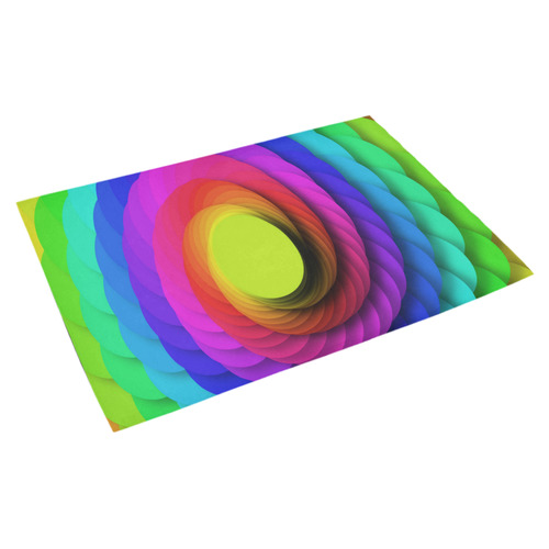 Psychodelic Spirale In Rainbow Colors Azalea Doormat 30" x 18" (Sponge Material)