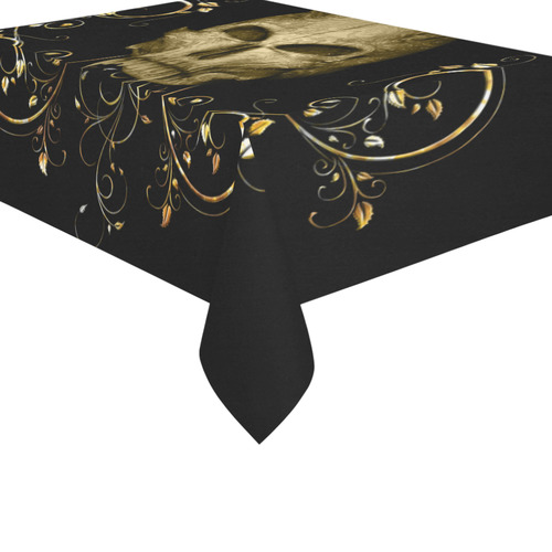 The golden skull Cotton Linen Tablecloth 60"x 84"