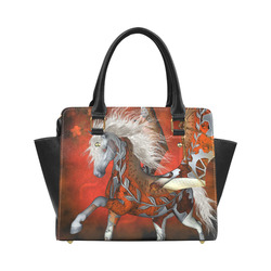 Awesome steampunk horse with wings Classic Shoulder Handbag (Model 1653)