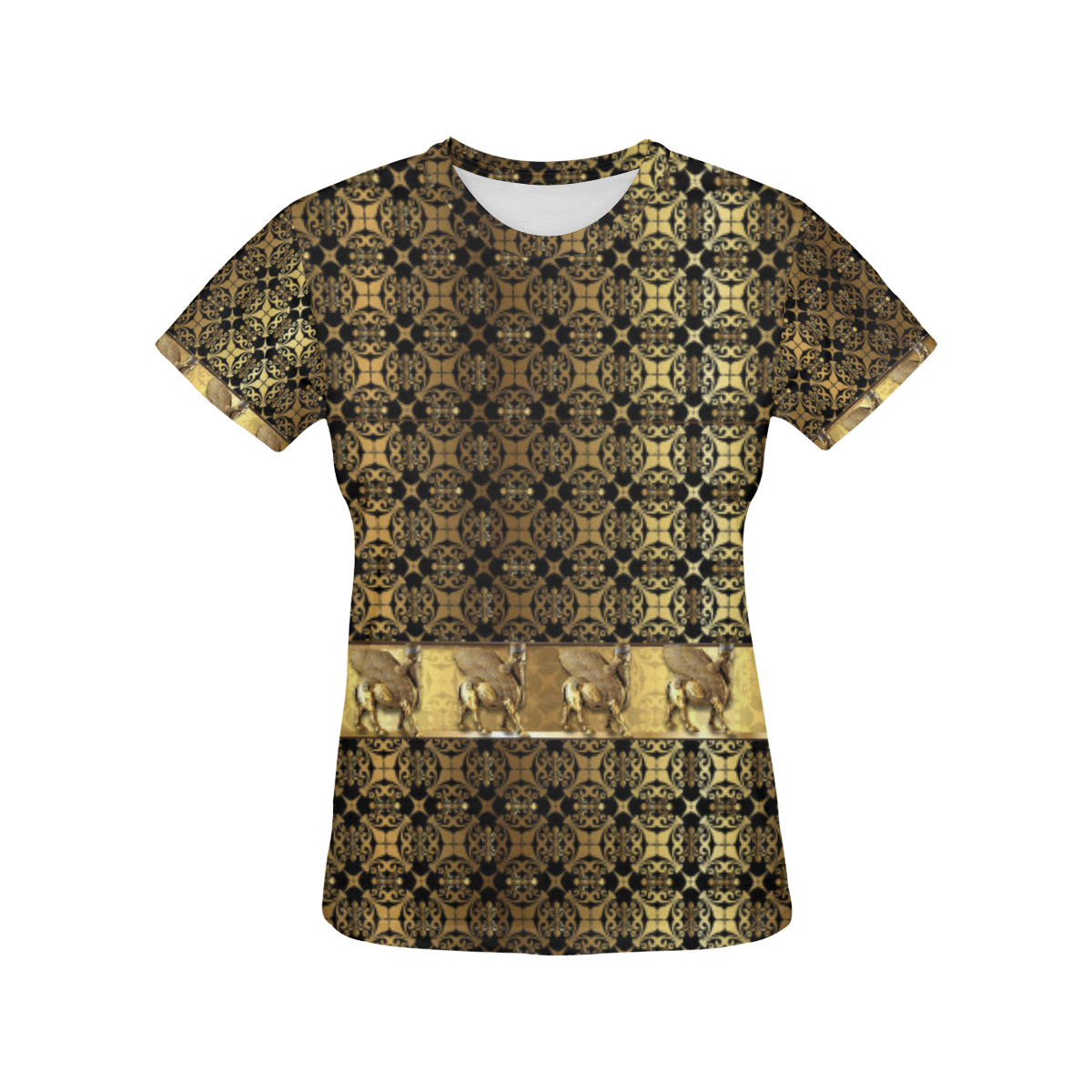 Golden Lamassu All Over T-Shirt All Over Print T-Shirt for Women (USA Size) (Model T40)
