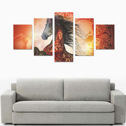 Awesome creepy horse with skulls Canvas Print Sets B (No Frame)