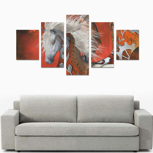Awesome steampunk horse with wings Canvas Print Sets B (No Frame)