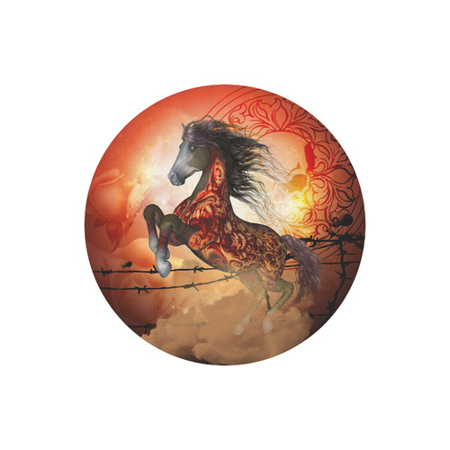 Awesome creepy horse with skulls Round Mousepad