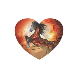 Awesome creepy horse with skulls Heart-shaped Mousepad