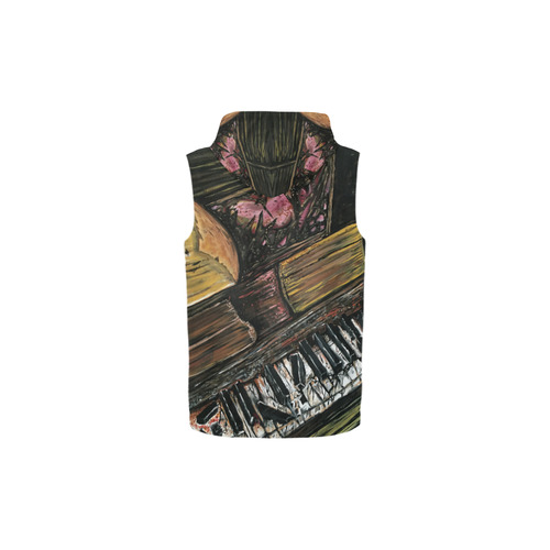 Broken Piano All Over Print Sleeveless Zip Up Hoodie for Kid (Model H16)