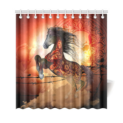 Awesome creepy horse with skulls Shower Curtain 69"x72"