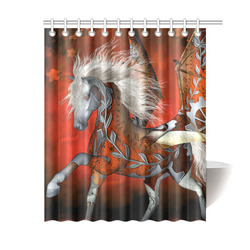 Awesome steampunk horse with wings Shower Curtain 60"x72"