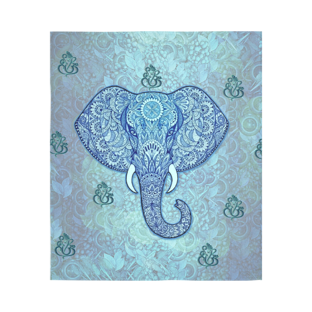 lord Ganesh festival print Cotton Linen Wall Tapestry 51"x 60"