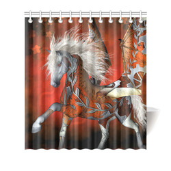 Awesome steampunk horse with wings Shower Curtain 66"x72"