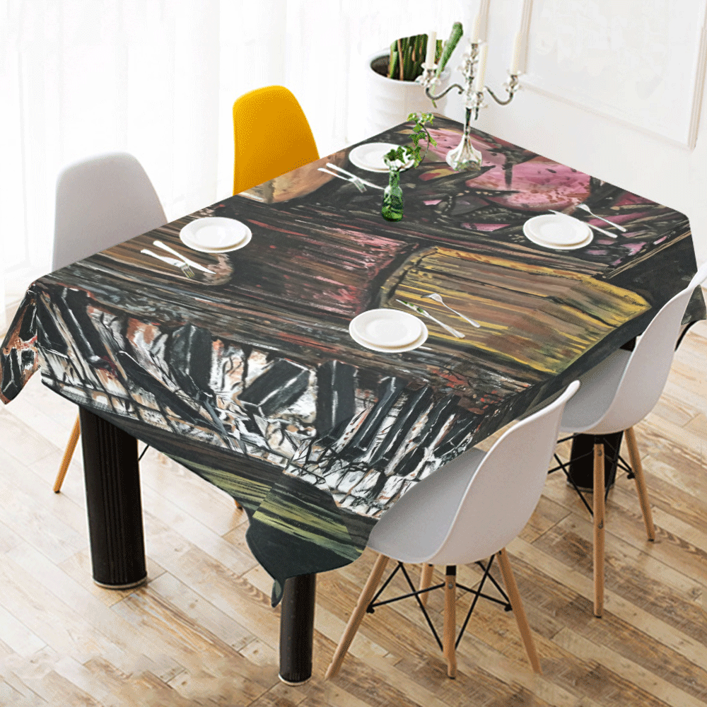 Broken Piano Cotton Linen Tablecloth 52"x 70"