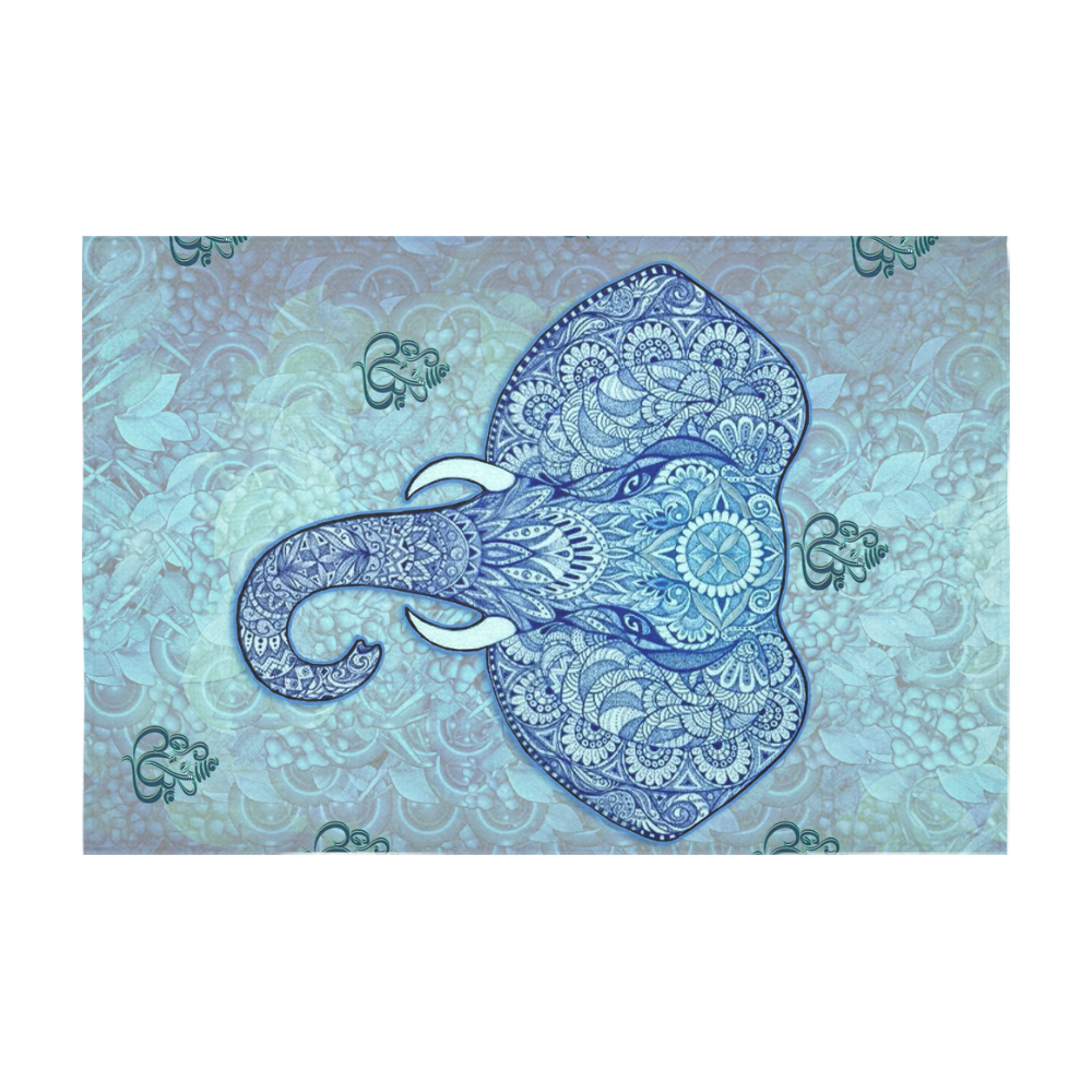 lord Ganesh festival print Cotton Linen Tablecloth 60" x 90"
