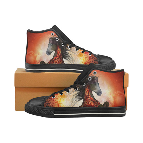 Awesome creepy horse with skulls Men’s Classic High Top Canvas Shoes (Model 017)
