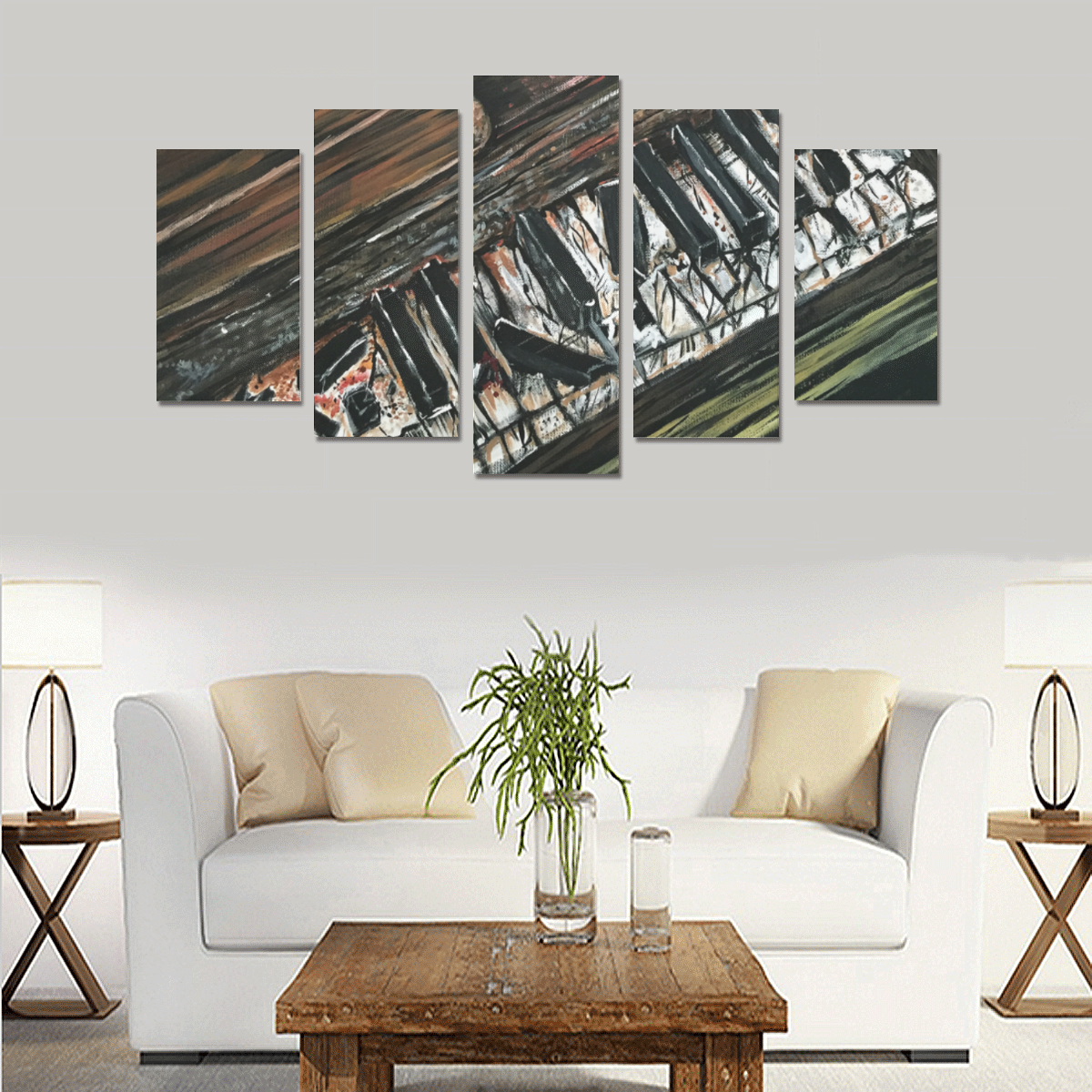 Broken Piano Canvas Print Sets A (No Frame)