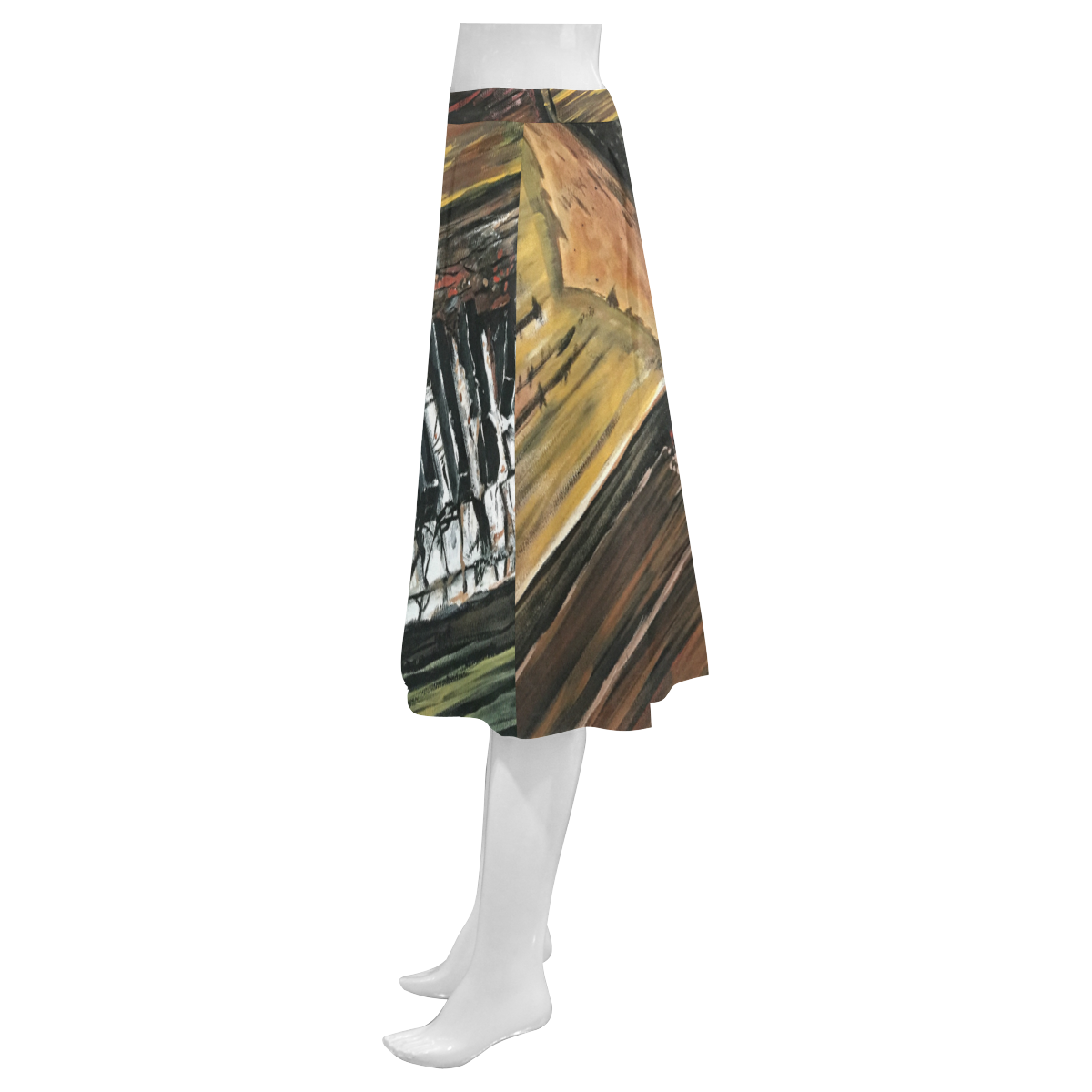Broken Piano Mnemosyne Women's Crepe Skirt (Model D16)