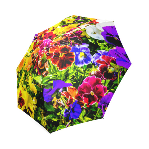 Viola Tricolor Flower colorful beautiful spring Foldable Umbrella (Model U01)
