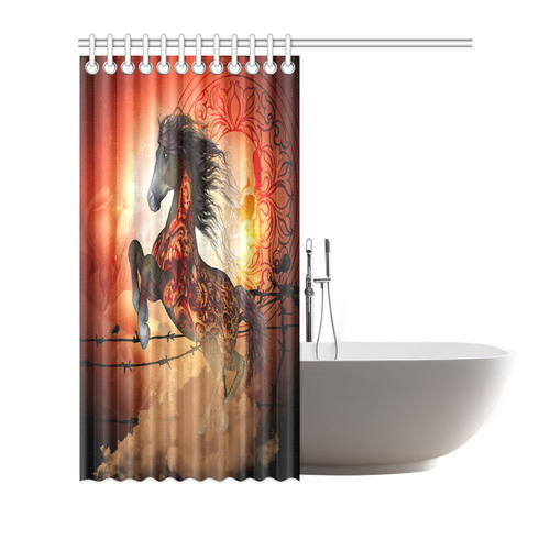 Awesome creepy horse with skulls Shower Curtain 72"x72"