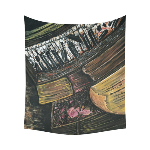 Broken Piano Cotton Linen Wall Tapestry 60"x 51"