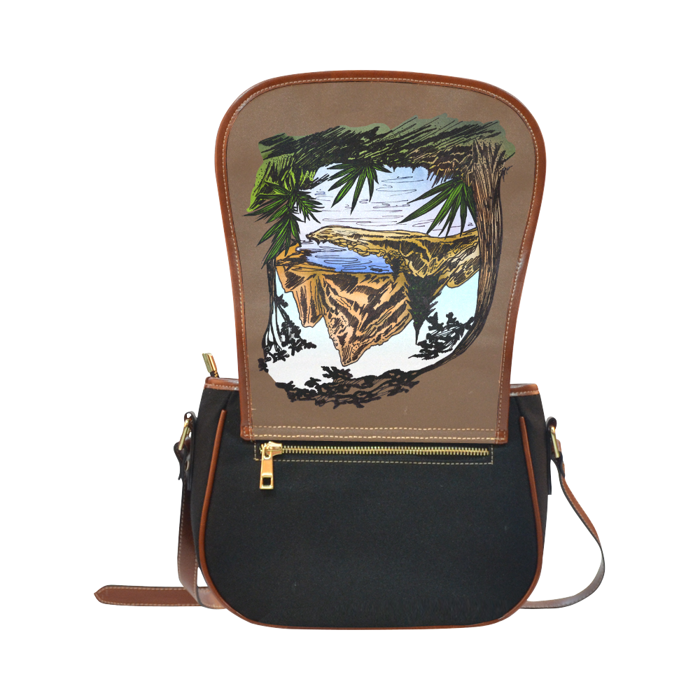 The Outdoors - Poster Saddle Bag/Small (Model 1649)(Flap Customization)