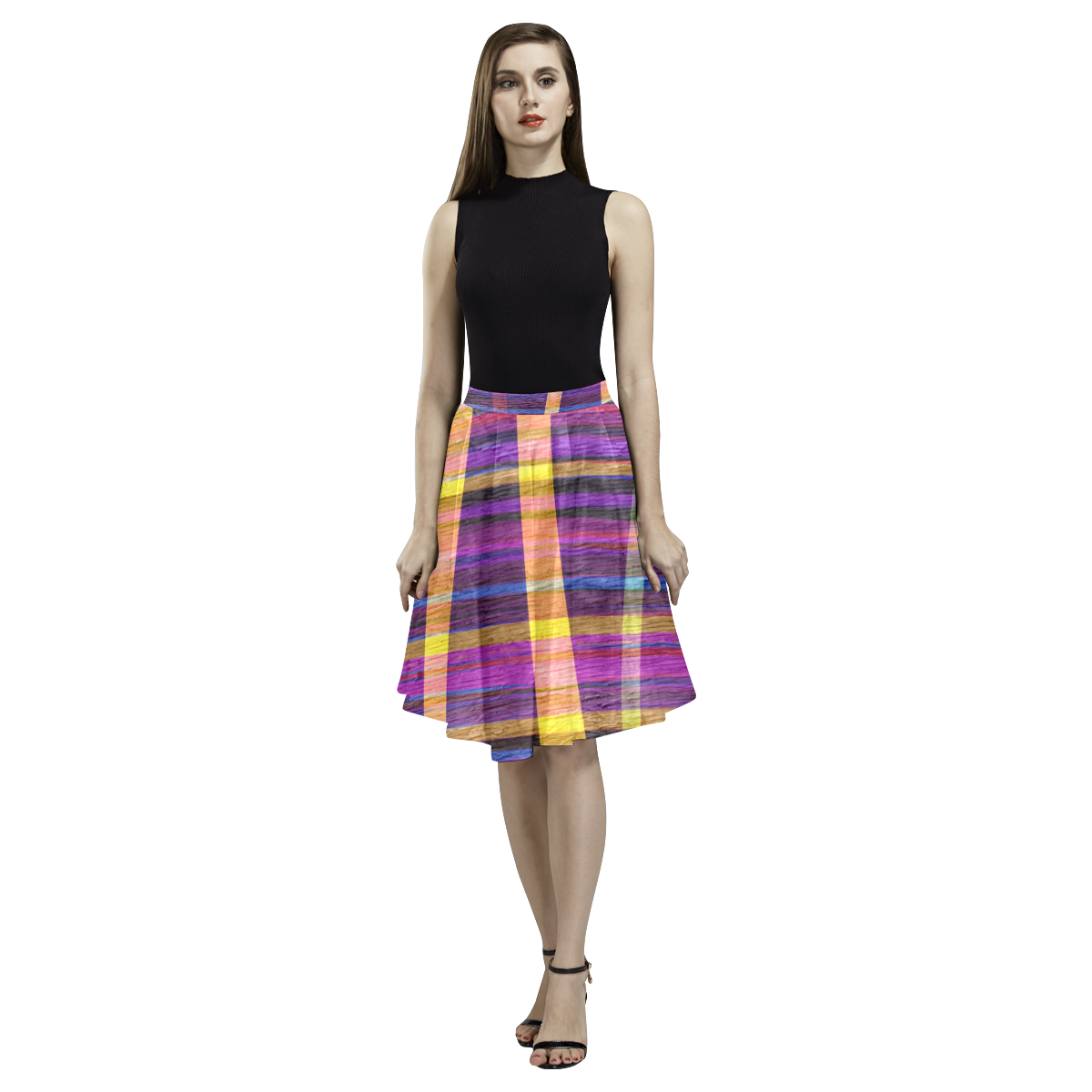 pattern Melete Pleated Midi Skirt (Model D15)
