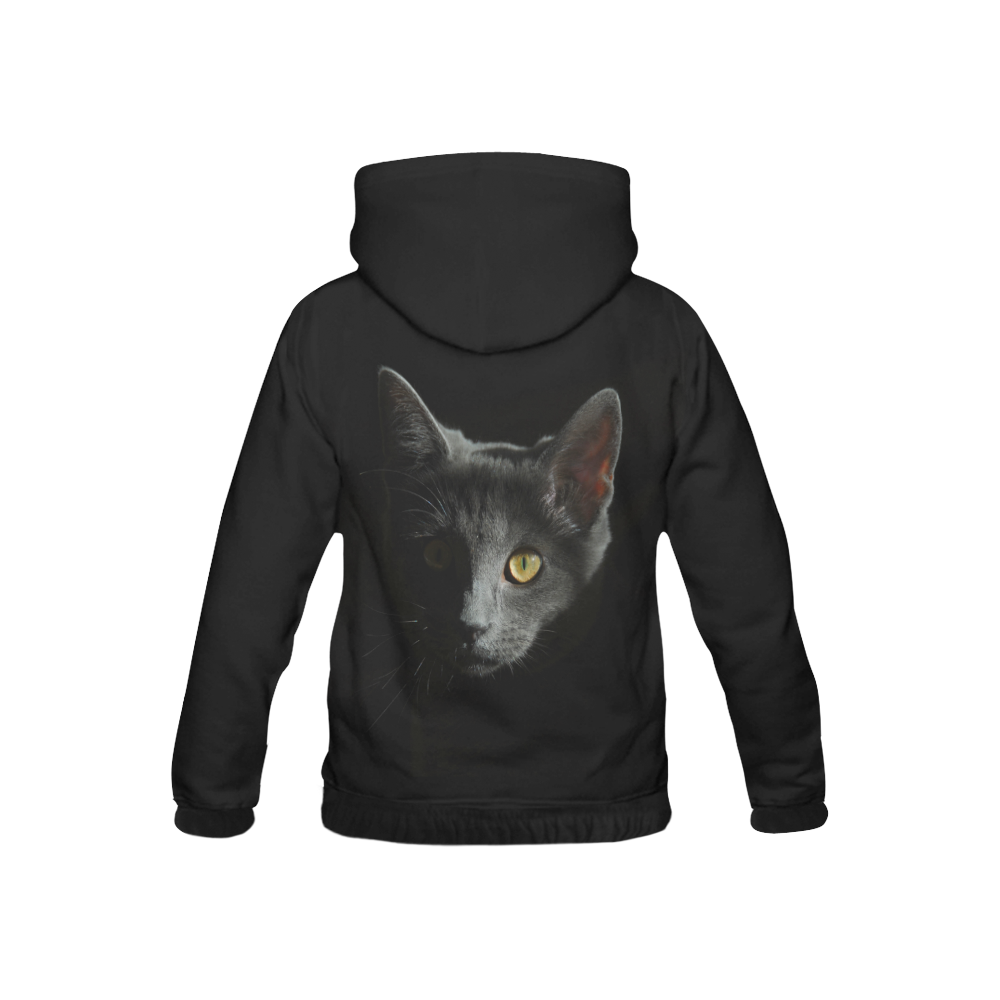 Black Cat All Over Print Hoodie for Kid (USA Size) (Model H13)