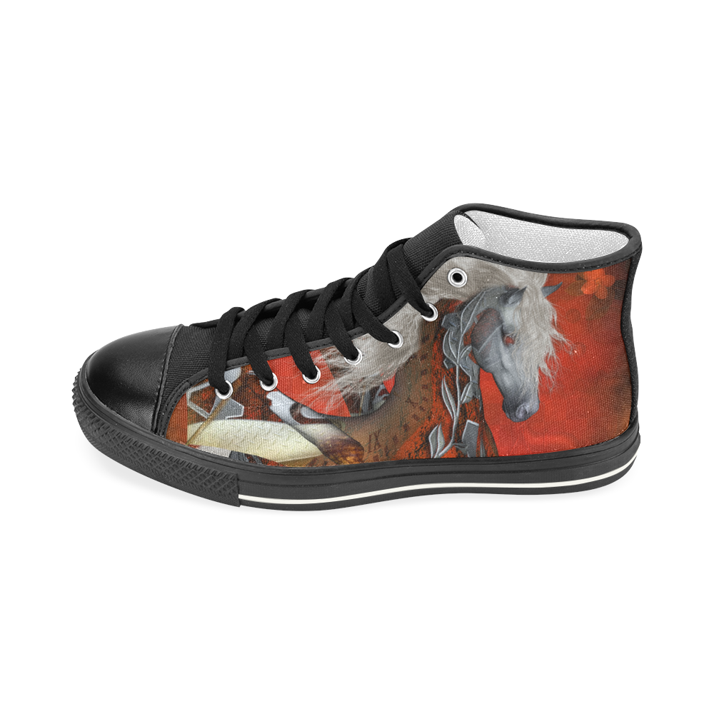 Awesome steampunk horse with wings Men’s Classic High Top Canvas Shoes (Model 017)