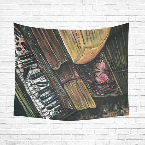 Broken Piano Cotton Linen Wall Tapestry 60"x 51"