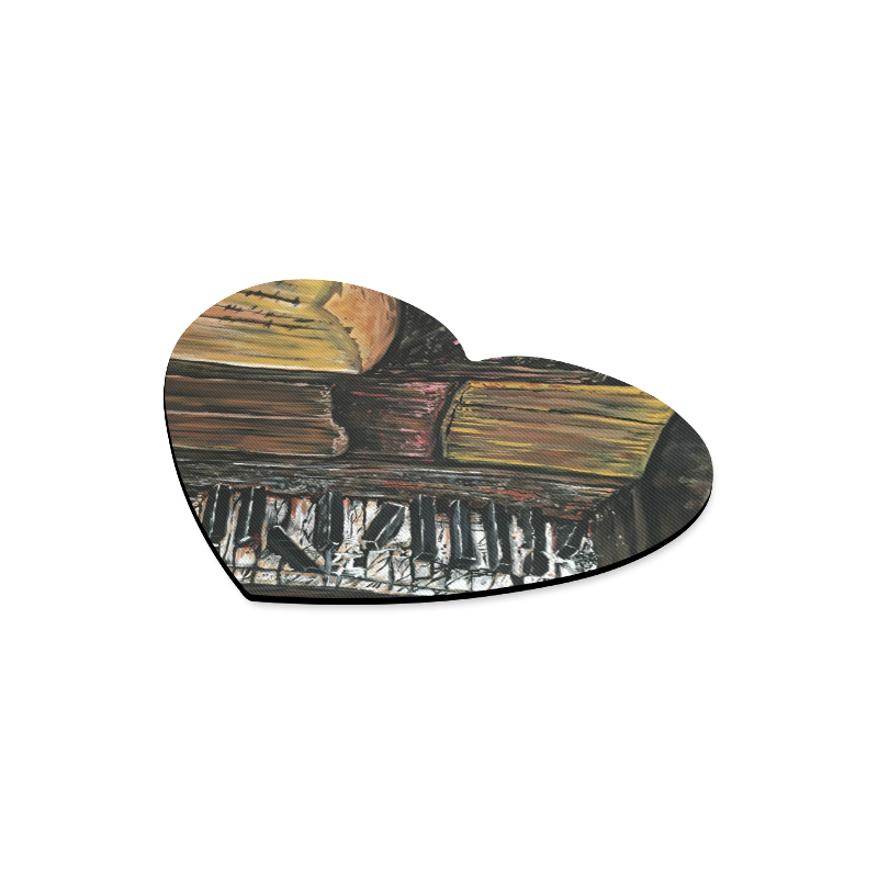 Broken Piano Heart-shaped Mousepad
