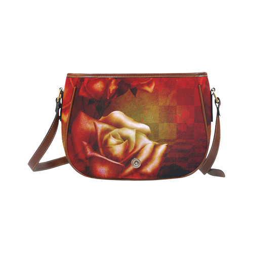 Wonderful red roses Saddle Bag/Small (Model 1649) Full Customization