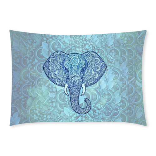 Festival Diwali elephant blue Custom Rectangle Pillow Case 20x30 (One Side)